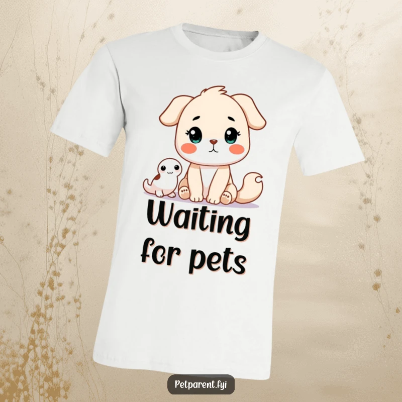 Funny T-Shirt with a sweet animal character patiently waiting for a loving pet. A delightful funny gift for anyone who cherishes their furry friends.