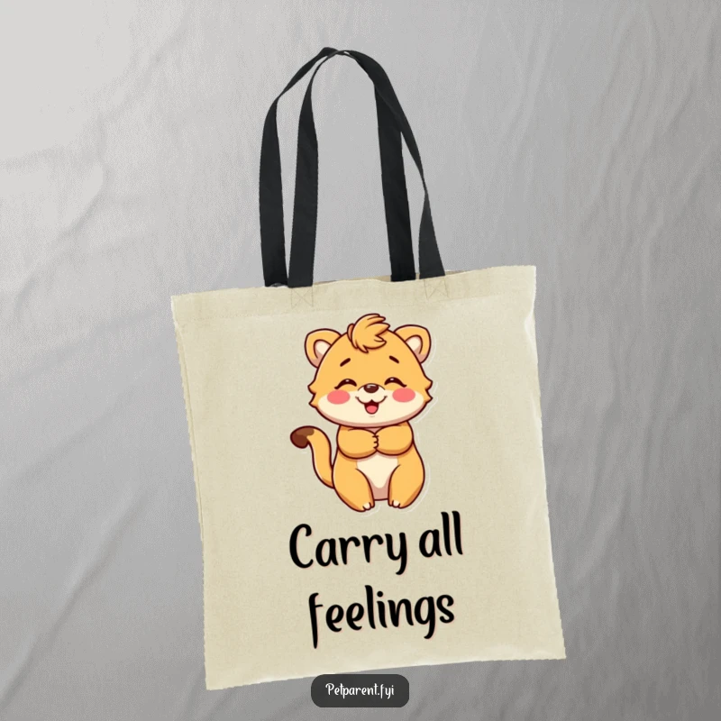 Funny Tote Bag with a charming animal character in a loving embrace, perfect for daily use. A delightful funny gift for animal enthusiasts.
