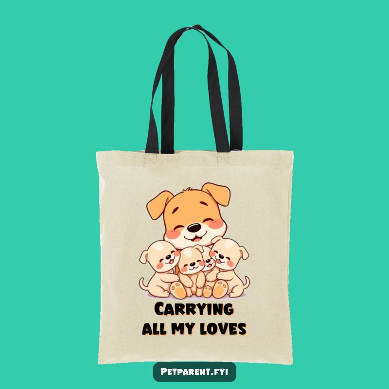 Funny Dog Tote Bag: Adorable Puppy Cuddle Accessory, Chic Funny Gift for Dog Lovers