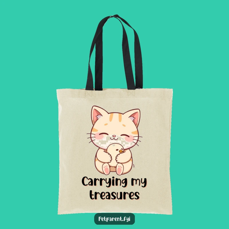 Funny Cat Cradling Bird Tote Bag: Stylish and Hilarious Carry-All for Essentials