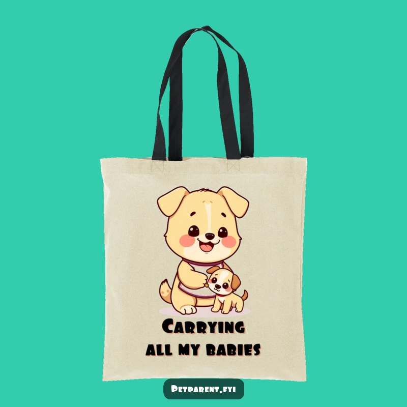 Funny Dog Feeding Puppy Tote Bag - Carry Love with Humorous Style