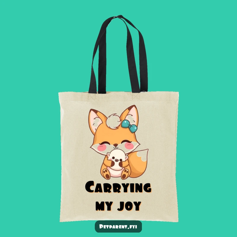 Funny Kawaii Fox Tote Bag: Cute Fluffy Toy Holder - Stylish & Fun Gift Bag